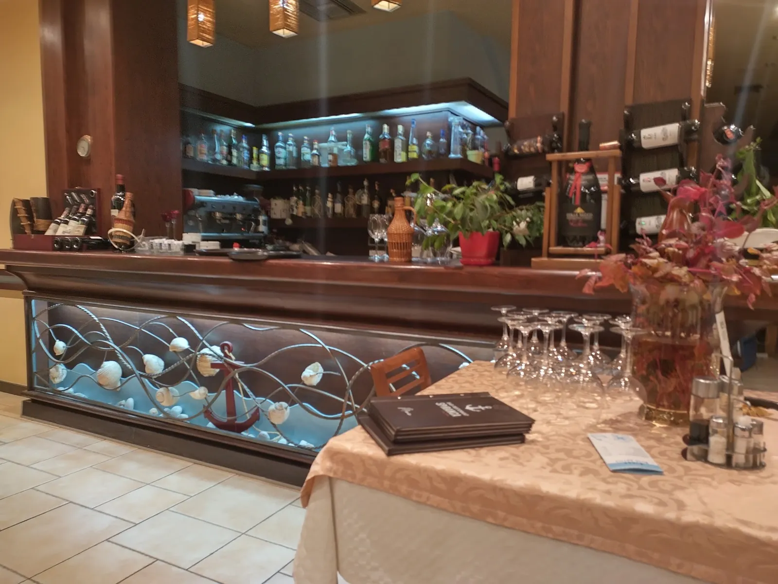 The bar counter